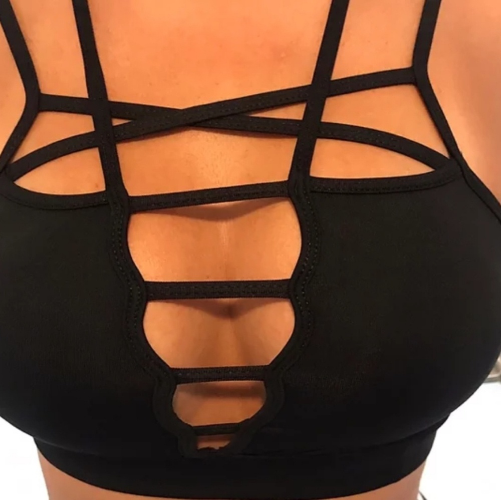 Sexy strappy sports bra